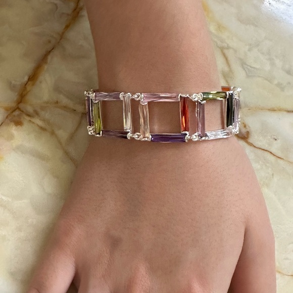 925 sterling silver Vibrant Silver Multicolor Bracelet - Picture 5 of 10